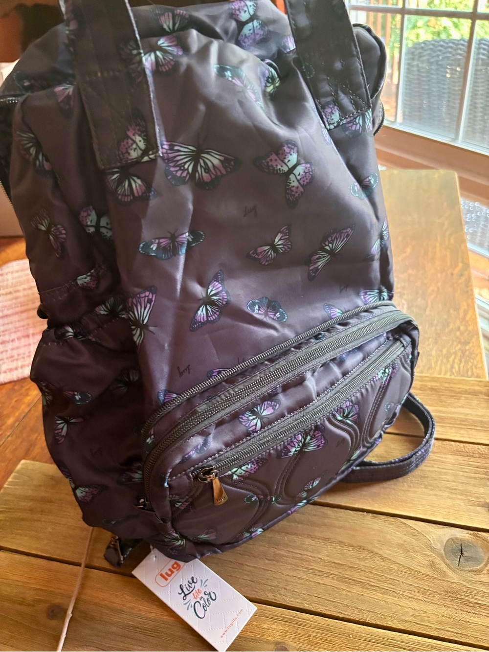 Lug Purple Butterfly Crescendo Convertible Shooper with Crossbody bag - Picture 2 of 14